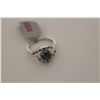 Image 1 : 14KT GOLD WHITE GOLD TEAL BLUE, GREEN & NEAR COLOURLESS DIAMOND DRESS RING.