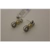 Image 1 : PAIR OF 10K. WHITE GOLD & YELLOW GOLD DIAMOND SET PIERCED EARRINGS.