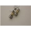 Image 2 : PAIR OF 10K. WHITE GOLD & YELLOW GOLD DIAMOND SET PIERCED EARRINGS.