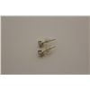 Image 2 : PAIR OF 14KT. WHITE GOLD DIAMOND SOLITAIRE DESIGN PIERCED EARSTUDS.