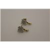 Image 2 : PAIR OF 10KT. YELLOW GOLD & RHODIUM FINISH DIAMOND SET PIERCED EARRINGS.