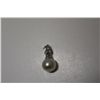 Image 2 : 18KT. WHITE GOLD WITH CULTURED PEARL & DIAMOND SET PENDANT.