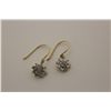 Image 1 : 14KT. YELLOW GOLD & RHODIUM FINISH DIAMOND SET PIERCED EARRINGS