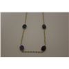 Image 2 : 10KT. YELLOW GOLD NATURAL BLUE SAPPHIRE NECKLACE.