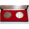 Image 3 : 1952-1977 FOUR GOVENORS GENERAL MEDALLION SET. 1 COIN .925 STERLING SILVER PROOF & 1 COIN