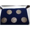 Image 2 : 1922 USA PEACE DOLLAR IN SLAB 26.73 GRAM OF .900 SILVER + SILVER WALKING LIBERTY HALF DOLLAR 5 COIN
