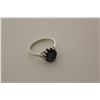 Image 1 : LADIES STERLING SILVER NATURAL BLUE SAPPHIRE DRESS RING.  CLASSIC SOLITAIRE