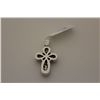 Image 2 : 10KT. WHITE GOLD RUBY CROSS PENDANT.   PAVE SET WITH