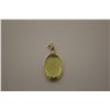Image 1 : 14KT.YELOW GOLD NATURAL GOLDEN BERYL AND DIAMOND SET PENDANT.  CLASSIC
