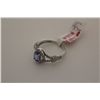 Image 3 : LADIES 14KT. WHITE GOLD NATURAL TANZANITE & DIAMOND SET DRESS RING.