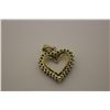 Image 2 : 14KT. YELLOW GOLD & RHODIUM FINISH DIAMOND SET HEART SHAPED PENDANT.