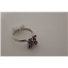 Image 1 : ONE LADIES STERLING SILVER NATURAL RUBY DRESS RING. BUTTERFLY INSPIRED FLORAL CLUSTER DESIGN