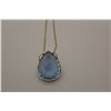 Image 1 : ONE 14KT YELLOW GOLD NATURAL BLUE TOPAZ PENDANT. CLASSIC PEAR SHAPED BEZEL SET DESIGN. 1 PEAR