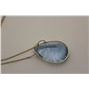 Image 2 : ONE 14KT YELLOW GOLD NATURAL BLUE TOPAZ PENDANT. CLASSIC PEAR SHAPED BEZEL SET DESIGN. 1 PEAR