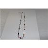 Image 1 : ONE 10KT WHITE GOLD MULTI COLOUR NATURAL TOURMALINE NECKLACE. 6 OVAL GREEN TOURMALINES. 4 OVAL PINK
