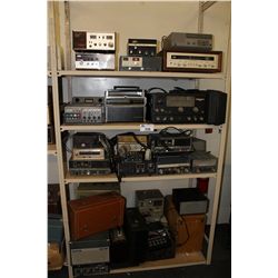 BAY OF ASSORTED VINTAGE ELECTRONICS FEATURING MARANTZ STERIO RECEIVER, NATIONAL RECEIVER