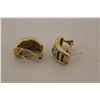 Image 3 : ONE PAIR OF 14KT YELLOW GOLD AND RHODIUM FINISH NATURAL EMERALD, DIAMOND, BLUE SAPPHIRE AND RUBY