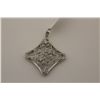 Image 1 : ONE 14KT WHITE GOLD DIAMOND SET PENDANT. SET WITH 34 SINGLE CUT DIAMONDS APPROX. 0.25 CARAT PLUS 3