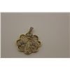 Image 1 : ONE 14KT YELLOW GOLD AND RHODIUM FINISH DIAMOND SET PENDANT. SET WITH 49 SINGLE CUT DIAMONDS