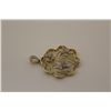Image 2 : ONE 14KT YELLOW GOLD AND RHODIUM FINISH DIAMOND SET PENDANT. SET WITH 49 SINGLE CUT DIAMONDS