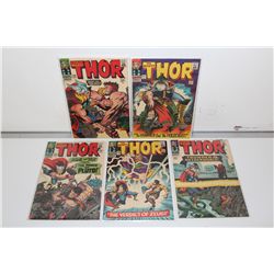 THOR #126 -130 (1966) CLASSIC THOR VS. HERCULES STORYLINE.  #126 - 1ST ISSUE THIS TITLE.  SHARP MID