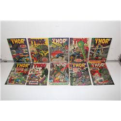 THOR #141 -150 CONSECUTIVE (1967-68) 10 ISSUE SILVER AGE RUN.  SHARP MID GRADE AVERAGE, CLEAN,