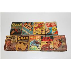 DETECTIVE BIG LITTLE BOOK CUT OF 9 (1935-40) DAN DUNN, G-MAN, RED BARRY, ETC.