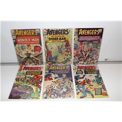 AVENGERS #9, 11-15 (1964-65) 6 EARLY AVENGERS, #9- 1ST APP. & DEATH WONDER MAN, #11 SPIDEY X-OVER.