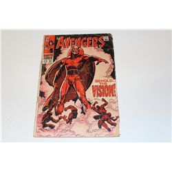 AVENGERS #57 (1968) MAJOR MARVEL KEY- 1ST APP. VISION. LOW GRADE, COVER AND CF ATTACHED, COMPLETE.