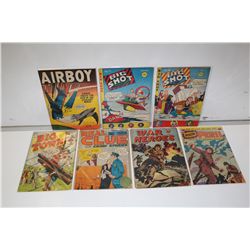 GOLDEN AGE MISC. LOT OF 7 (1944-54) AIRBOY COMICS VOL. 7 #9, BIG SHOT #73 & 90, REAL CLU V. 4 #11,