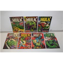 INCREDIBLE HULK #102, 105-108, 110 & 112 (1968-69) 7 ISSUE SILVER RUN. #102- KEY 1ST ISSUE IN
