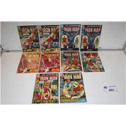 IRON MAN #10-42 (1969-71) 10 BOOK SILVER/EARLY BRONZE RUN, 3 BEING DUPLICATES. LOW TO MID GRADE