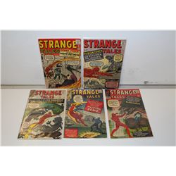 STRANGE TALES #104-105, 109 & 112-113 (1969) 5 EARLY HUMAN TORCH ISSUES. MIXED GRADES, LOW TO MID,