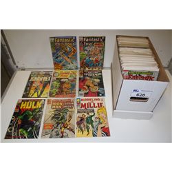 SILVER & BRONZE MIXED TITLES SHORT BOX (1960'S-70'S) APPROX 50% MARVEL, 25% DC & 25% MISC.