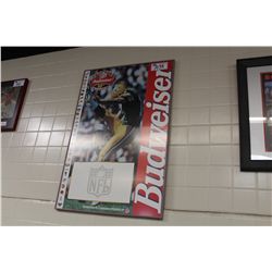 BUDWEISER 10TH ANNIVERSARY NFL SPONSOR FRAMED POSTER-