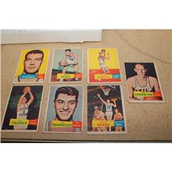 LOT OF 7 TOPPS 1957 TOPPS BASKETBALL CARDS INCL. #73 JIM PAXSON RC