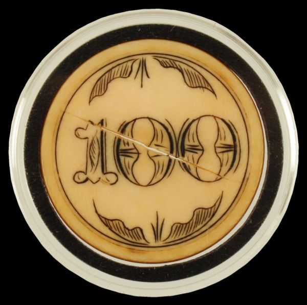 100 Dollar Ivory Poker Chip
