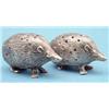 Image 1 : A pair of Edwardian novelty silver pin cushions modelled as hedgehogs, Birmingham 1904, 1.25ins....