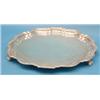 Image 1 : A George V silver salver of octagonal piecrust form, with scroll feet, 12.5ins., makers Mappin &...