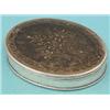 Image 1 : An 18th century silver and tortoiseshell pique snuff box of oval form, 2.25ins. £200-300...