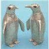 Image 1 : A pair of modern silver novelty condiments, modelled as penguins with cabochon set eyes, makers R...