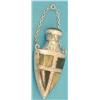 Image 1 : A Victorian bright cut silver shield shaped scent flask, inset with Connemara marble, 1.75ins. £2...