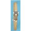 Image 1 : A late 19th century French gold jarretiere bracelet with rose cut diamond and pearl set slide and...
