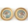 Image 1 : John Arnold Wheeler (1821-1903), pair of oils on board, Hounds, signed, tondo, 4.25ins  £800-1200...