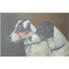Image 1 : John Arnold Wheeler (1821-1903), oil on board, Two Fox Terriers, signed, 9ins x 14ins  £1200-1800...
