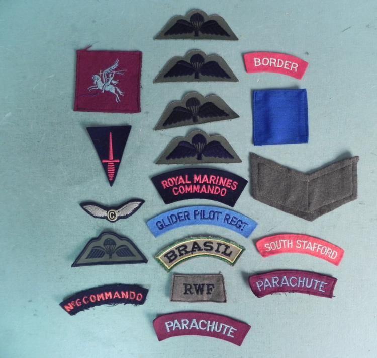 19 BRITISH UNIFORM PATCHES & INSIGNIA INCL, PILOT WINGS
