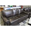 Image 1 : DARK BROWN FULL GRAIN LEATHER SOFA AND LOVE SEAT SET