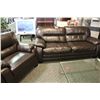 Image 2 : DARK BROWN FULL GRAIN LEATHER 3 PC. SOFA SET WITH