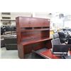 Image 2 : CHERRY INLAYED BOW FRONT EXECUTIVE DESK WITH MATCHING CREDENZA AND HUTCH