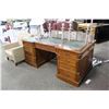 Image 2 : ANTIQUE LEATHER INLAYED PARTNER'S DESK